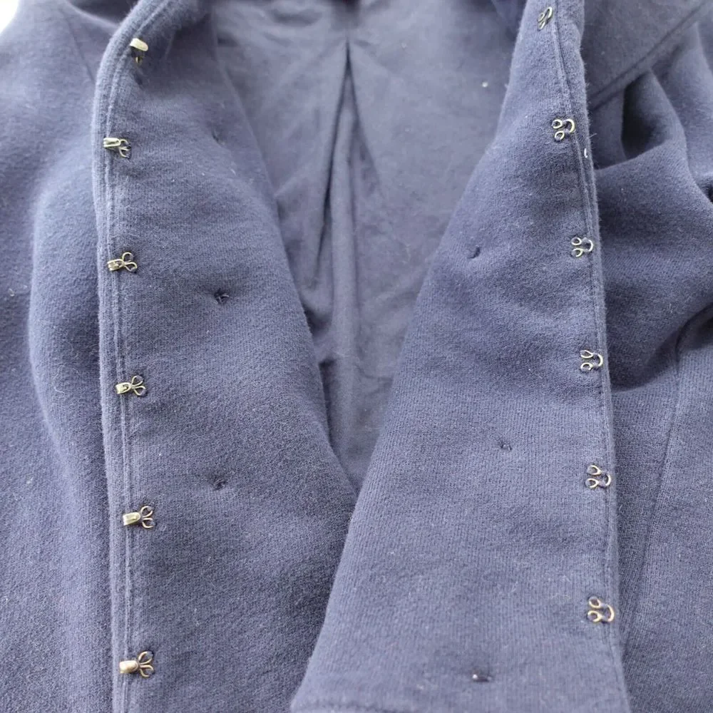 POLO‎ Ralph Lauren Girls Military Jacket 6 Navy Blue Crop Cotton Bronze Button
